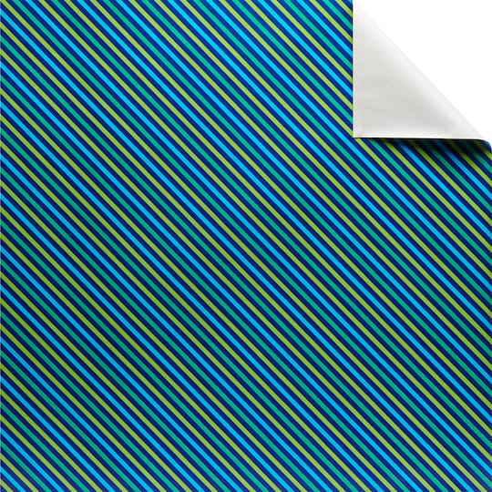 Green &#x26; Blue Striped Gift Wrap by Celebrate It&#x2122;